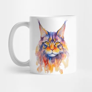 watercolor Maine Coon Cat Mug